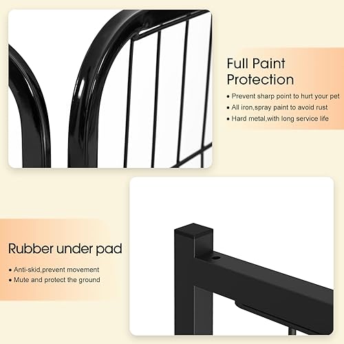 Vista 40 de BestPet - Corralito de 24/32/40 pulgadas de altura para perros de todos los tamaños, 8/16/24/32 paneles, para ejercicio al aire libre, con puertas