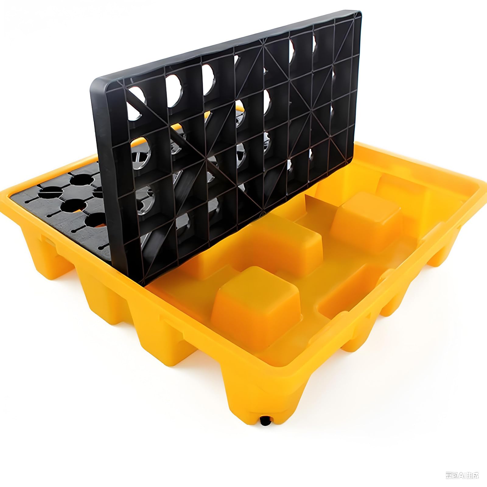 Paletas industriales, Bandeja de contención de derrames para líquidos con Fugas, Plataforma Modular de contención de derrames con Rejilla, gestión de derrames industriales, para carretillas