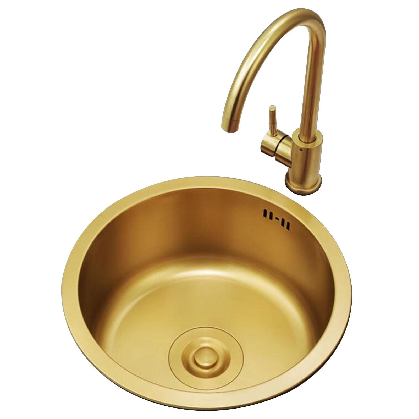 Lavello da Cucina Rotondo Dorato Lavello da Bar in Acciaio Inossidabile di Piccole Dimensioni Mini Lavello da Cucina sottopiano sottopiano per Piscina Lavelli Facili da Pulire (Color : Gold, Size :