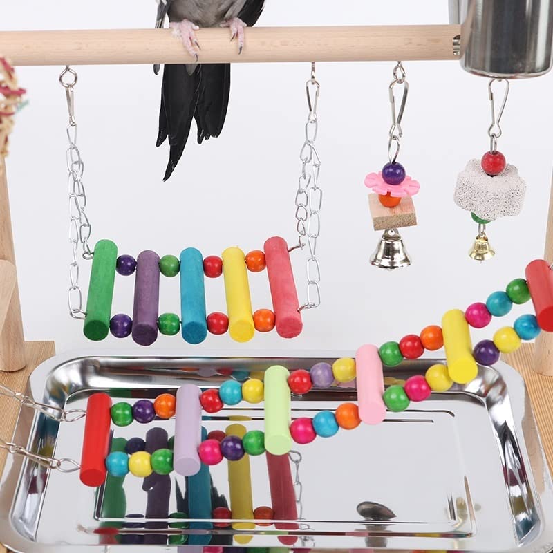 Puesto de pájaros Combinación de Varios Juguetes, Loro, Casino, Juguete for morder, Escalera for Escalar, en la Nube, Anillo oscilante, for pájaros, Puente Colgante