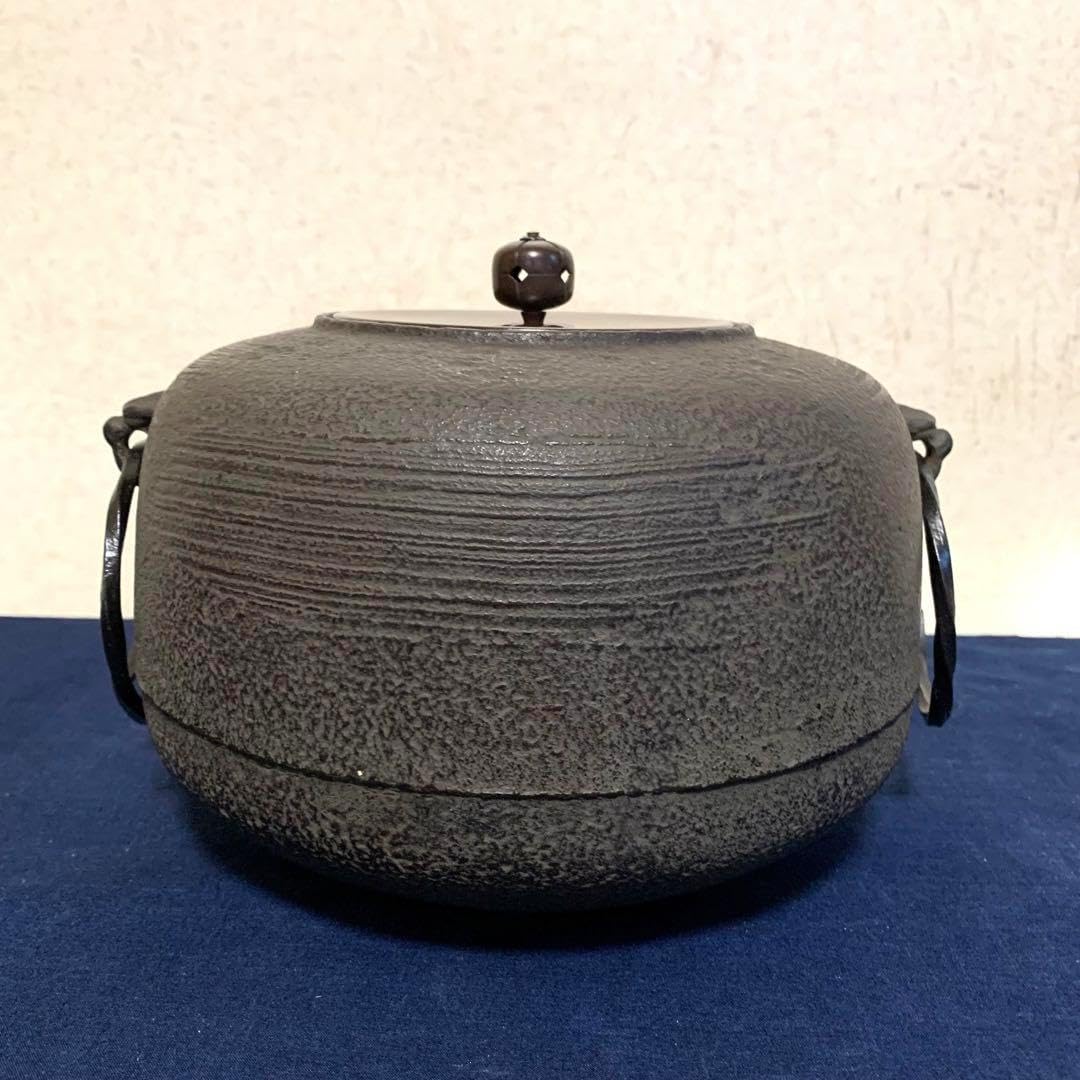 風炉 炉釜 電熱器 唐銅面取風炉 糸目平丸釜 野々田電熱器 敷板 茶道具