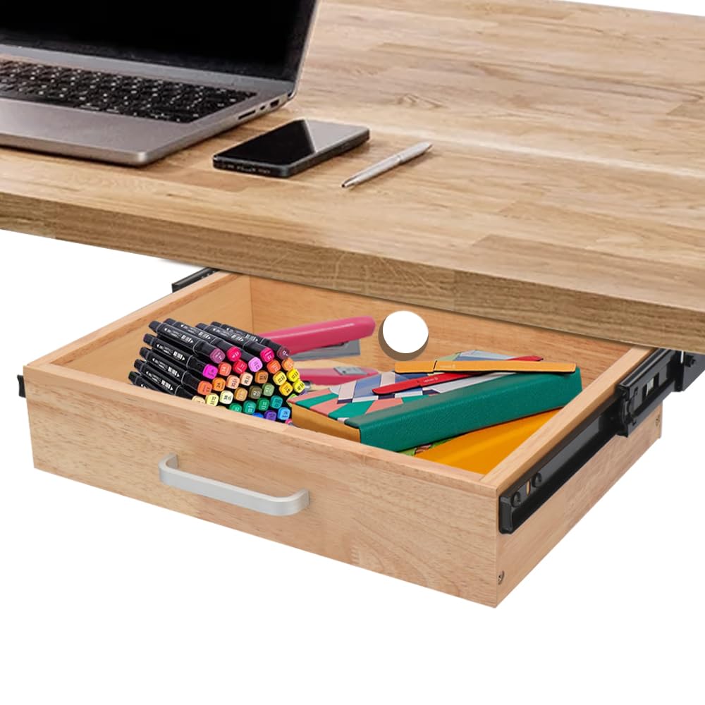 Cassetto sotto la scrivania, cassetto estraibile scorrevole montato sotto la scrivania, organizer per cassetti da scrivania, cassetti appesi per scrivania, organizer da scrivania nascosto per