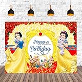 5x3ft Princess Backdrop Snow White Photo Background for Party Cake Table Decoration Supplies