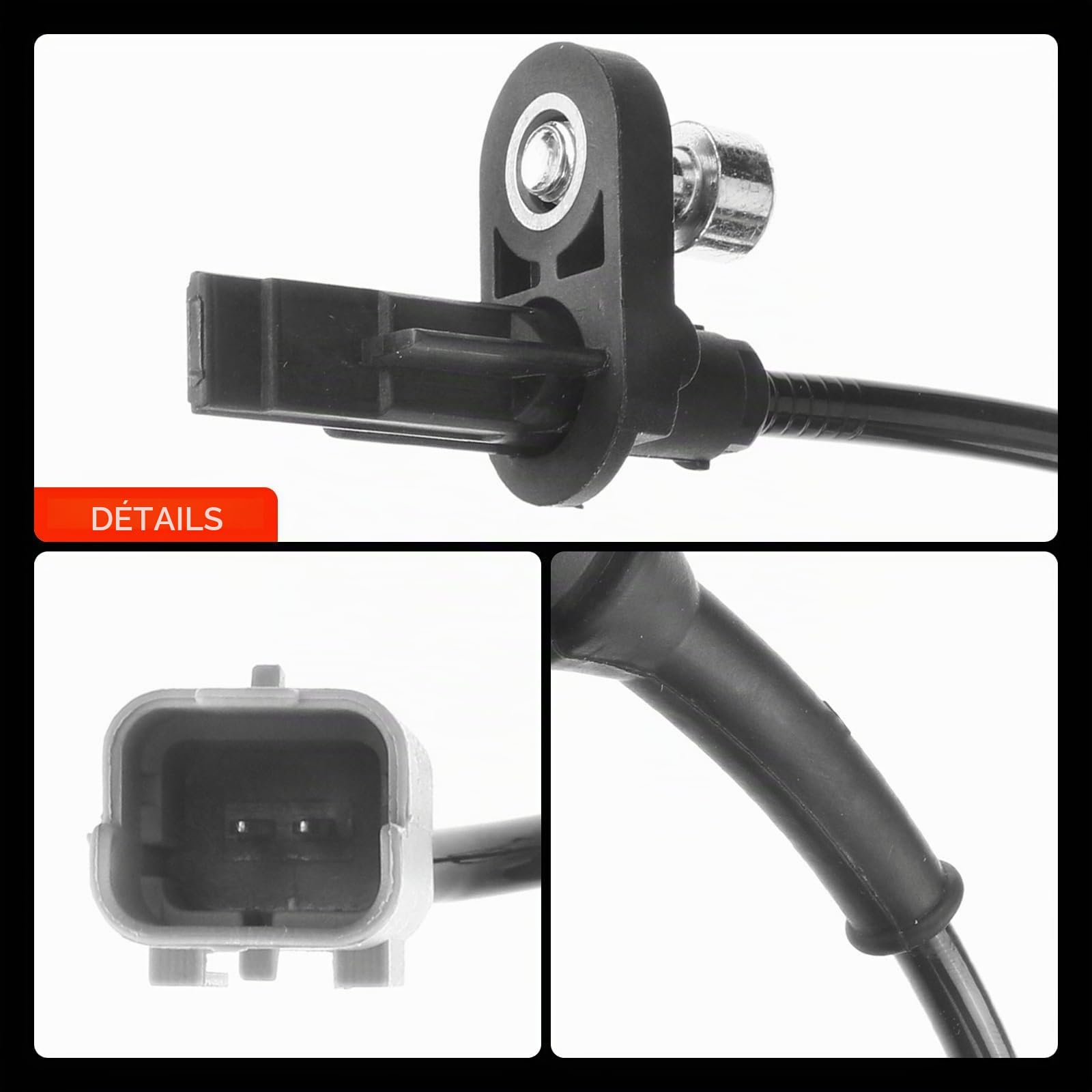 Frankberg Capteur ABS de vitesse de roue arrière 96536631 | Compatible avec: 3008 MPV 0U, 5.008E3 0E 0U, C4 Grand Picasso I UA, Berlingo Box/MPV B9, Berlingo plateau/châssis B9