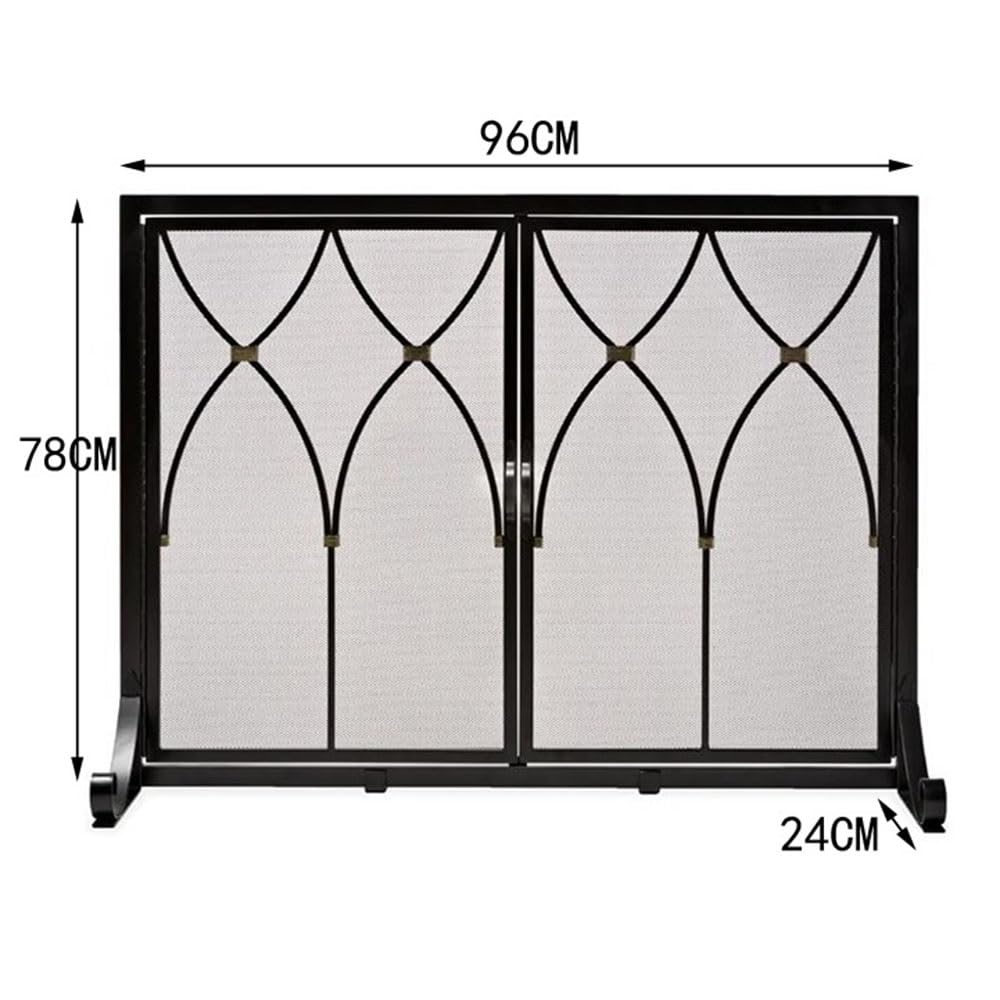 Rete parafuoco per forni Bellissimo paravento for porta camino in ferro battuto con copertura ignifuga, divisorio cavo