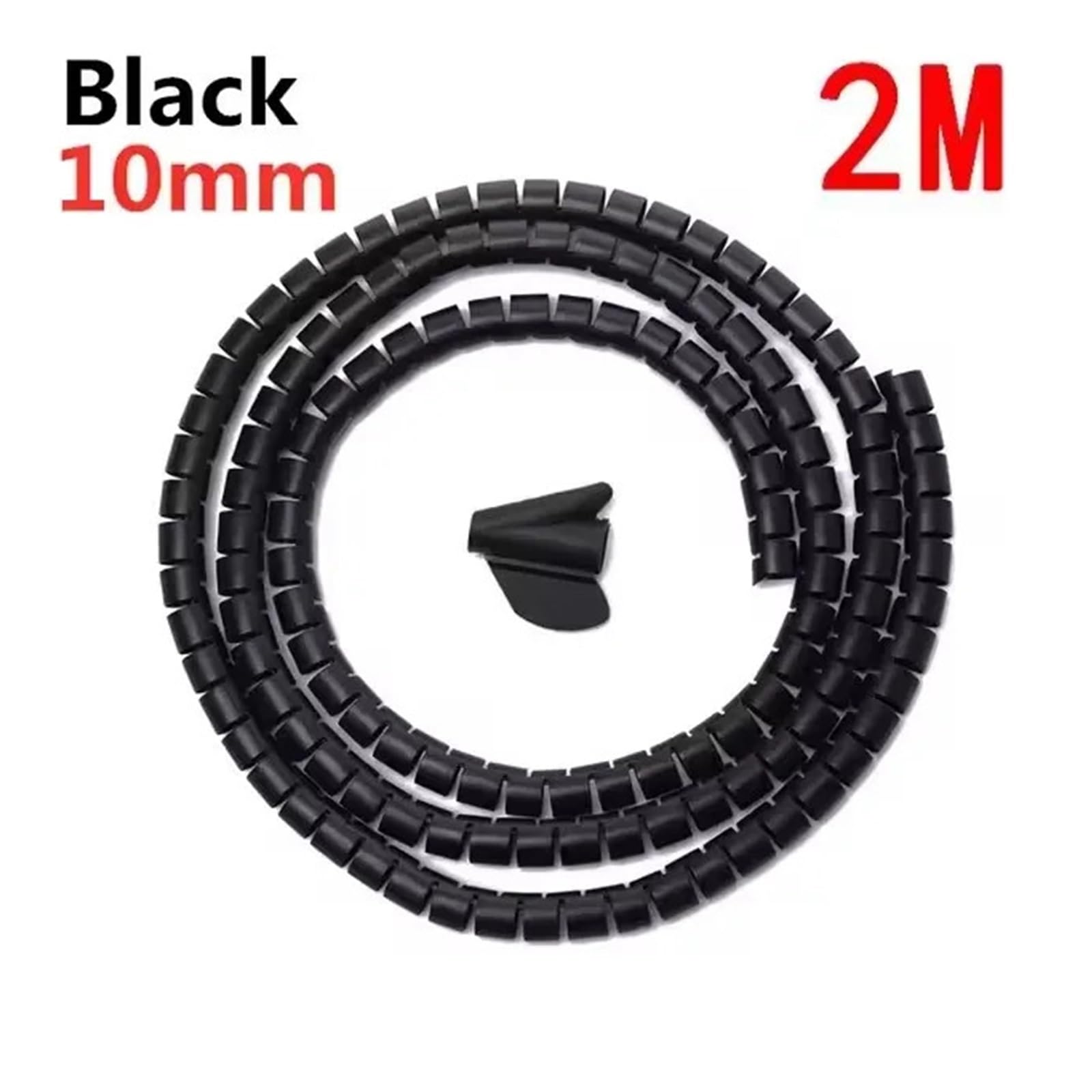 Cord Organizer Clips and Pipe‑Winder Cable Protector | Desk‑Tidy Storage Accessory for Wall‑Placed Wire(10mmx2m Black)
