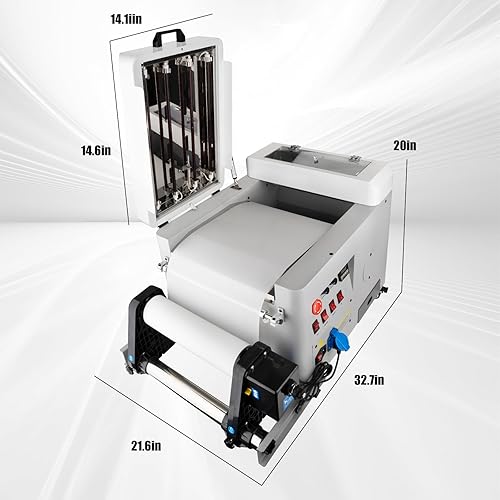 Miniatura 3 de A3 Agitador y secadora de polvo DTF automático económico de 13.4 pulgadas (13.386 in), máquina de sacudida de polvo automática con 4 lámparas para