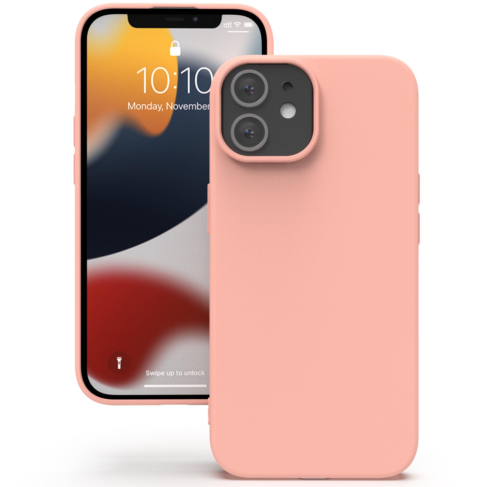 YATWIN Hülle für iPhone 12 Mini, Silikon Handyhülle mit Futter, 1mm Kamera und Displayschutz, Dünn & Leicht, Anti Kratzer Case, Rose