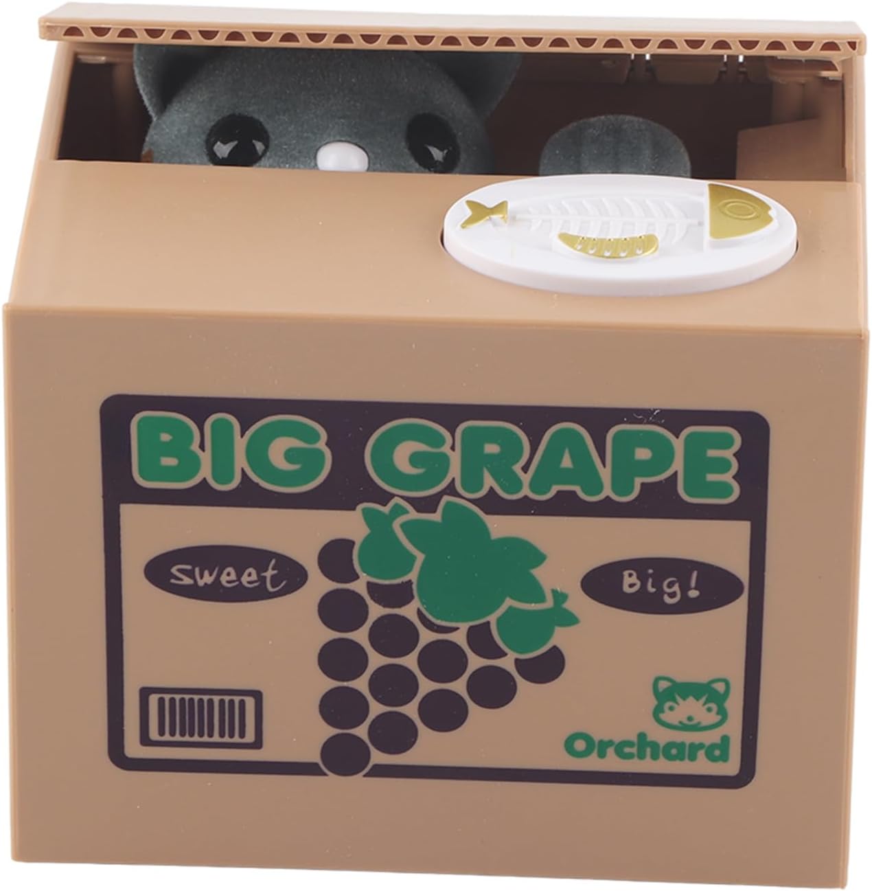 Animal Automatic Money Saving Box, Cat Stealing Money Bank, Electronic Cute Saving Money Banks for Children (Grape cat)
