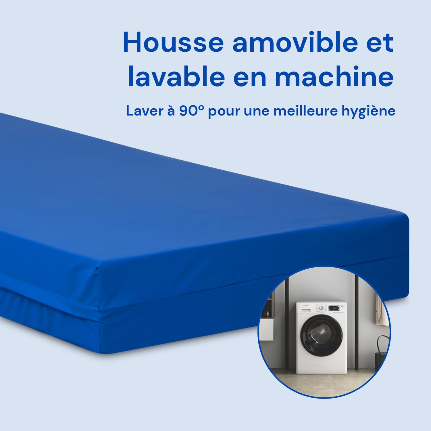 Geriafy - Matelas mémoire de forme Professionnal V6 de 20 cm d'épaisseur | Housse Imperméable | Convient pour lits électriques (80x190 cm), Bleu