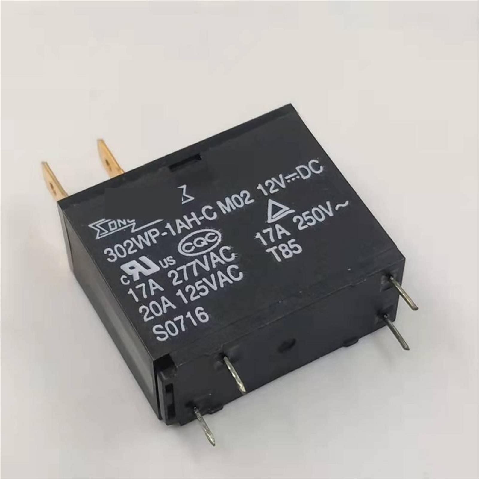 5PCS Relay 302WP-1AH-C M02/M07 12VDC 17A/277VAC 20A/125VAC 4PIN Alternative JQX-62F-012-1H for Water Heater Microwave Oven(302WP-1AH-C Bulk)