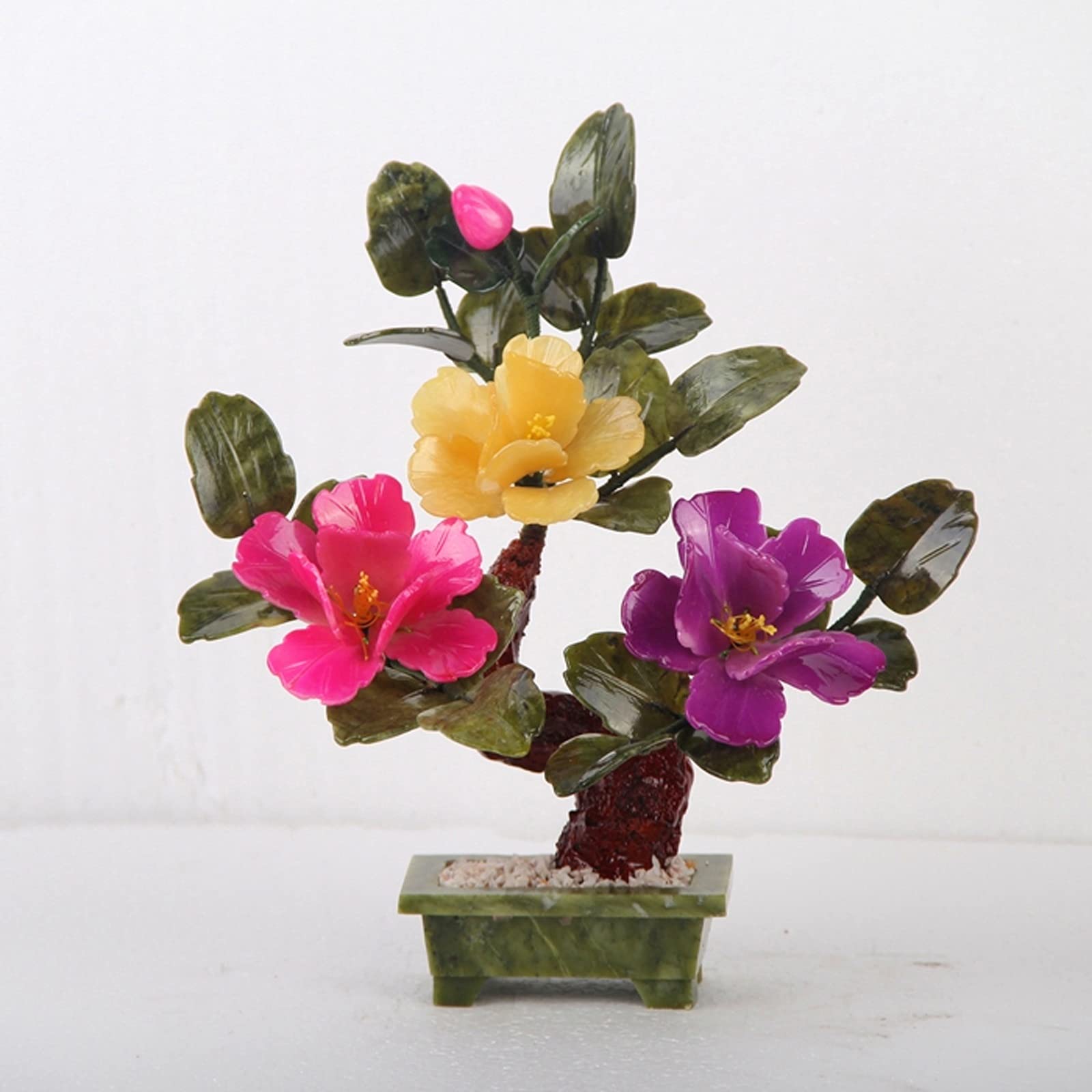 Piante Finte 1 Confezione Piccolo Albero Bonsai Artificiale Ornamenti Naturali di Giada di Alta qualità Ricchi Ornamenti di Peonia per La Decorazione Dell'interno della Casa Bonsai Artificiali