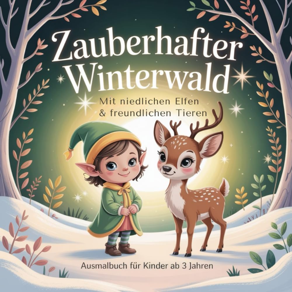 Zauberhafter Winterwald Mit niedlichen Elfen und freundlichen Tieren Ausmalbuch für Kinder ab 3 Jahren: Mein erstes Cozy - Ausmalbuch für Kinder ab 3 ... zum Entspannen, Entdecken und Fantasieren