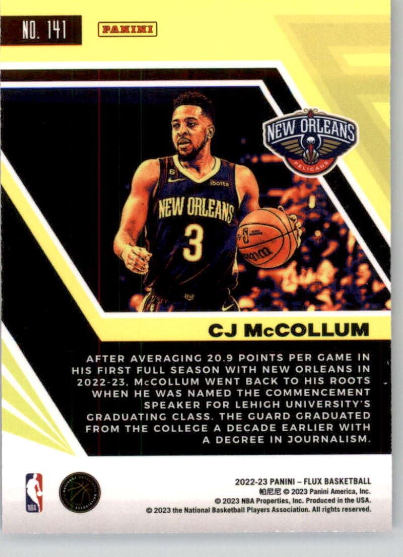 Amazon.com: 2022-23 Panini Flux #141 CJ McCollum New Orleans