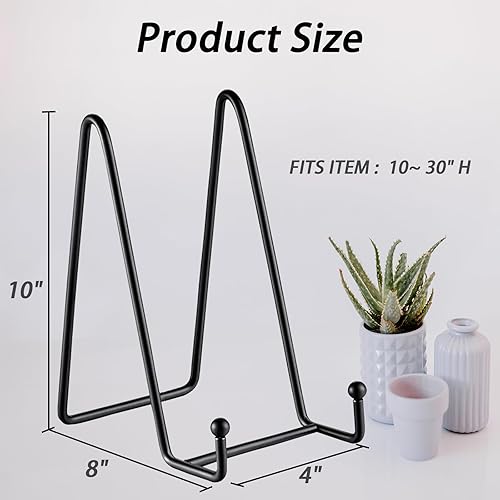 Miniatura 9 de SEUNGCH 12 soportes negros de 4.3 pulgadas para exhibiciones, caballetes de hierro para portarretratos de hierro, soporte de exhibición de libros de
