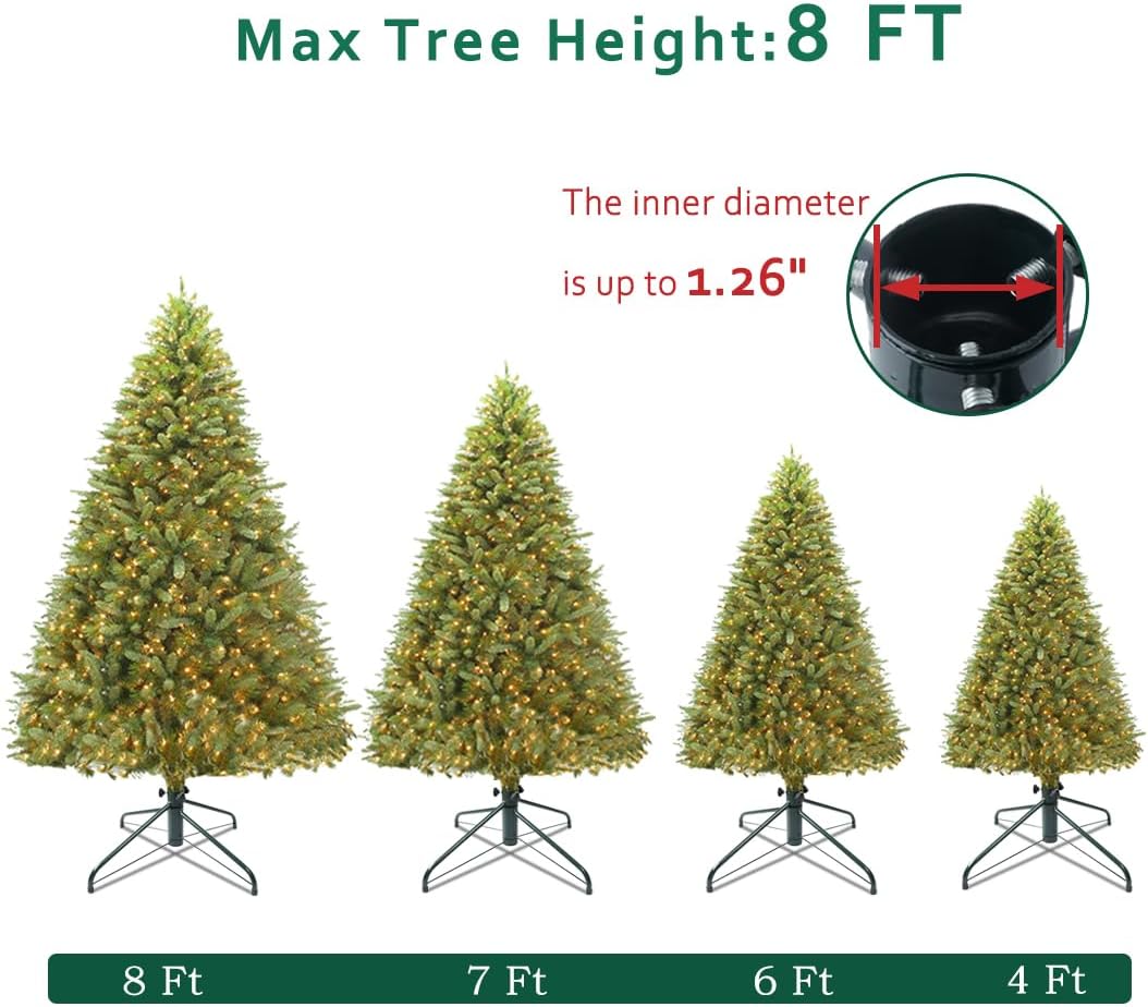 Elfjoy Christmas Tree Stand 19.7 inches Iron Metal Bracket Rubber Pad with Thumb Screw (50cm)