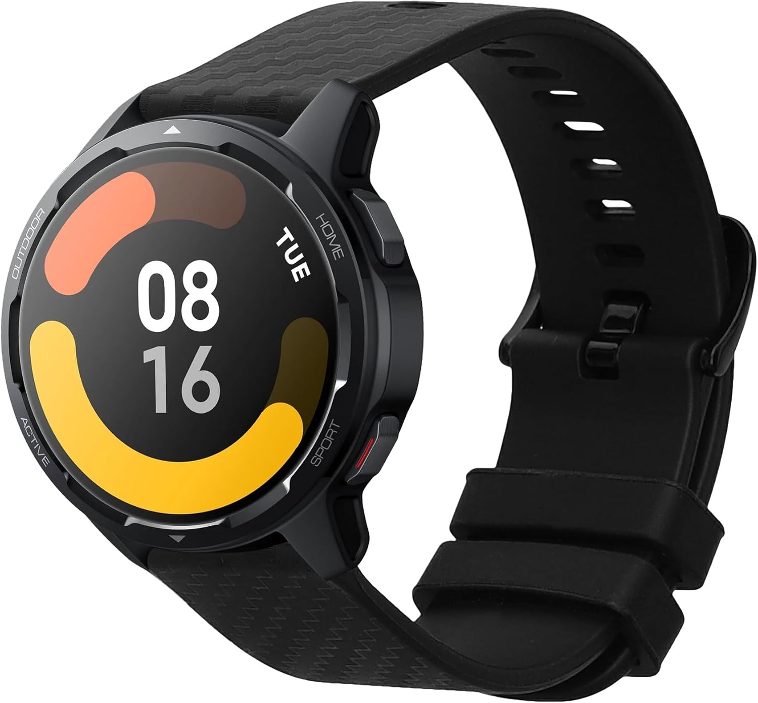 kwmobile Strap Compatible with Xiaomi Mi Watch Color Sport / S1 Active Strap - TPU Silicone Band with Carbon Pattern - Black image 7 of 7 B0CPY93MX3