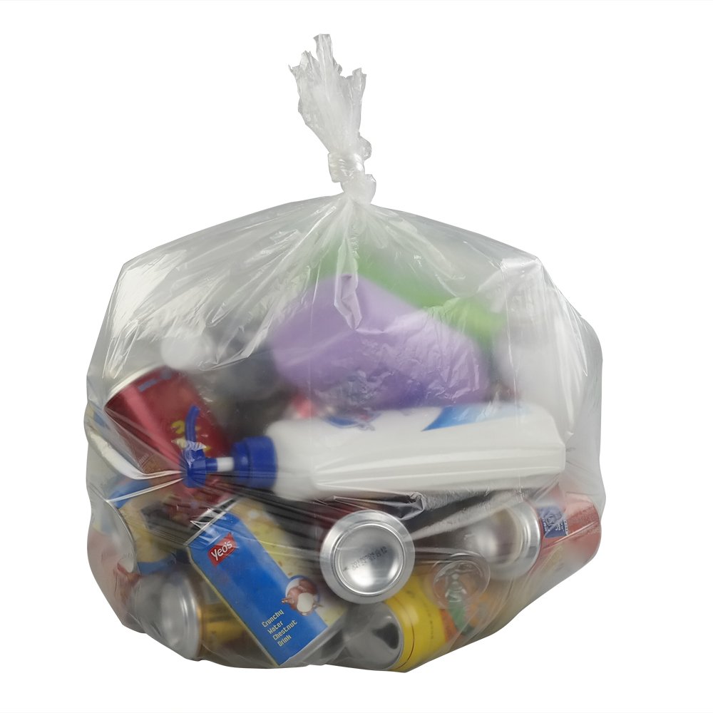 40 L bolsas de basura transparentes, bolsas de basura transparentes grandes, 200 bolsas