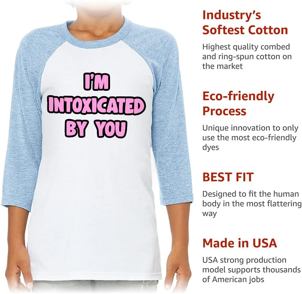 I'm Intoxicated by You Kids' Baseball T-Shirt - Cool Design 3/4 Sleeve T-Shirt - Unique Baseball Tee