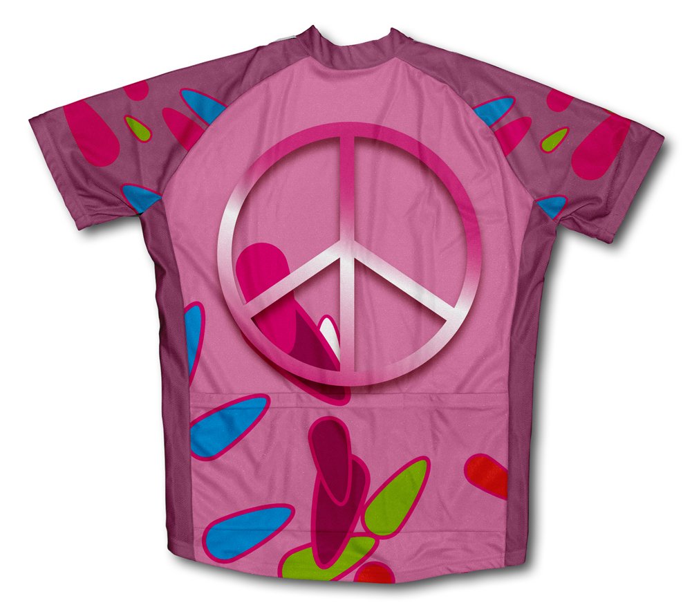 ScudoPro Pink Peace Short Sleeve Cycling Jersey for Youth - Size XS