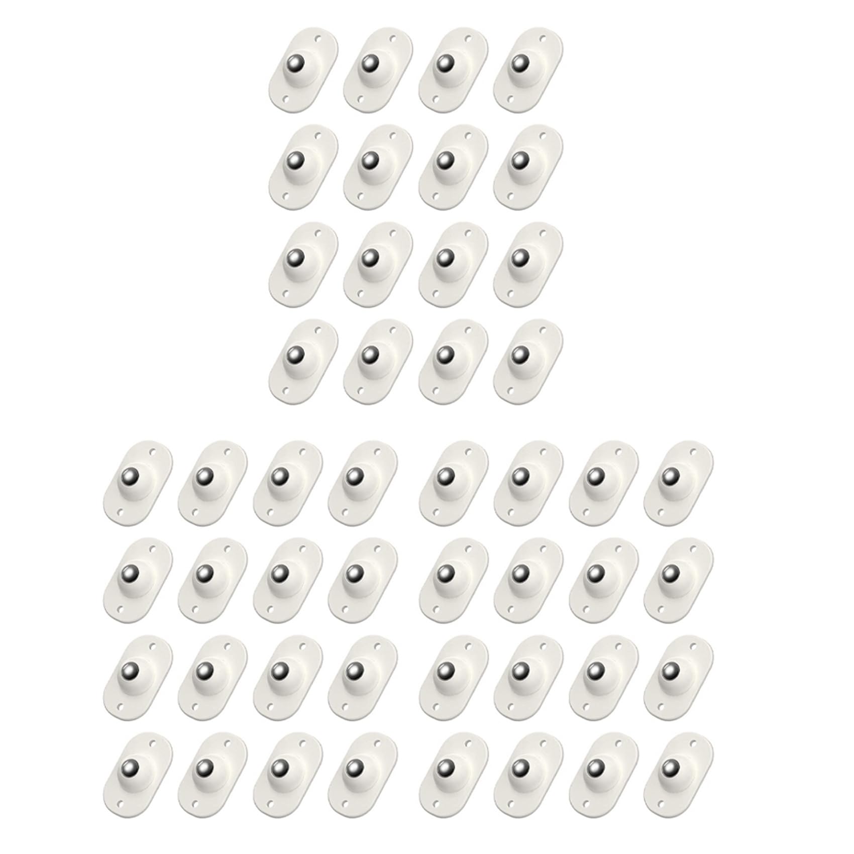 Jnchdghwa White 48Pcs Stainless Steel Mini Swivel Caster Wheels With 360 Degree Rotation For Furniture, Storage Boxes, Cabinet, Trash