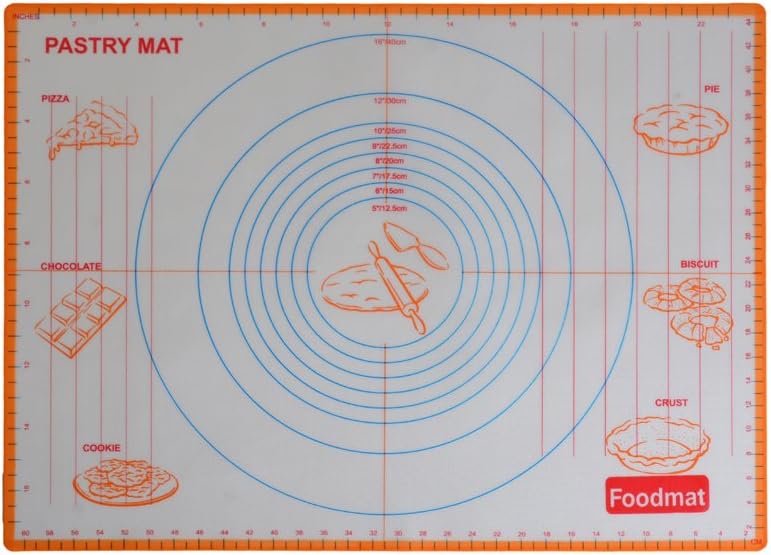 Homes Hold Silicone pastry rolling mat sheet extra large non slip non-stick for fondant icing with measurements 61cm * 45.5cm
