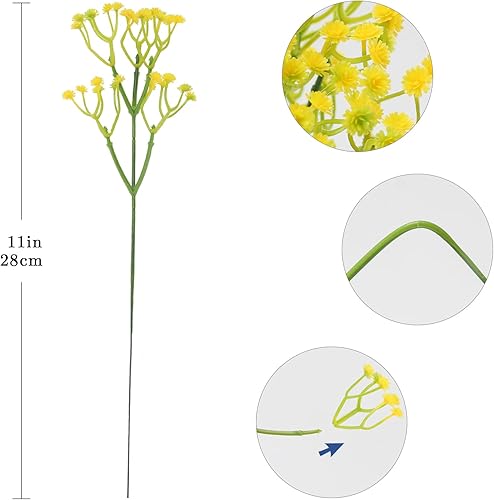 Miniatura 2 de Pertivery 12 piezas de flores artificiales de aliento de bebé, gypsophila moradas, flores de tacto real para boda, fiesta, hogar, baño, decoración