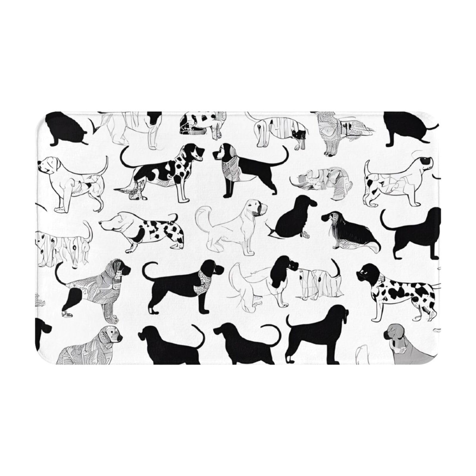 Cute Dachshund Dog Print Living Room Bathroom Kitchen Anti Slip and Absorbent Carpet, Indoor Entrance Door Muddy Floor Mat, Ultra Soft Washable Carpet 21x31.5 Inches