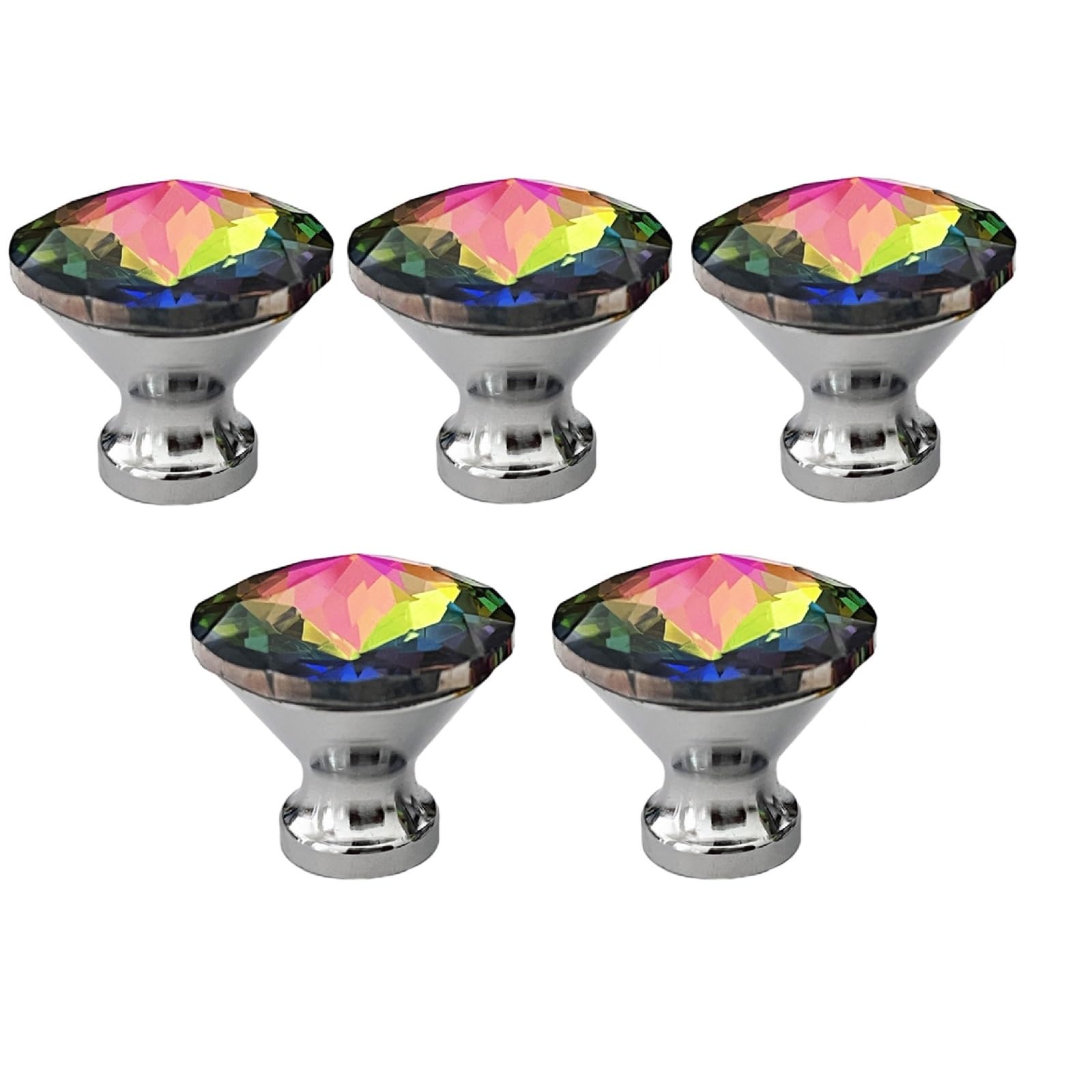 Kfgisd Bauhinia 2Pcs Cabinet Knob 1.18Inch Single Hole Zinc Alloy Colorful Cabinet Drawer Wardrobe Handle,Crystal Handles(Bauhinia)