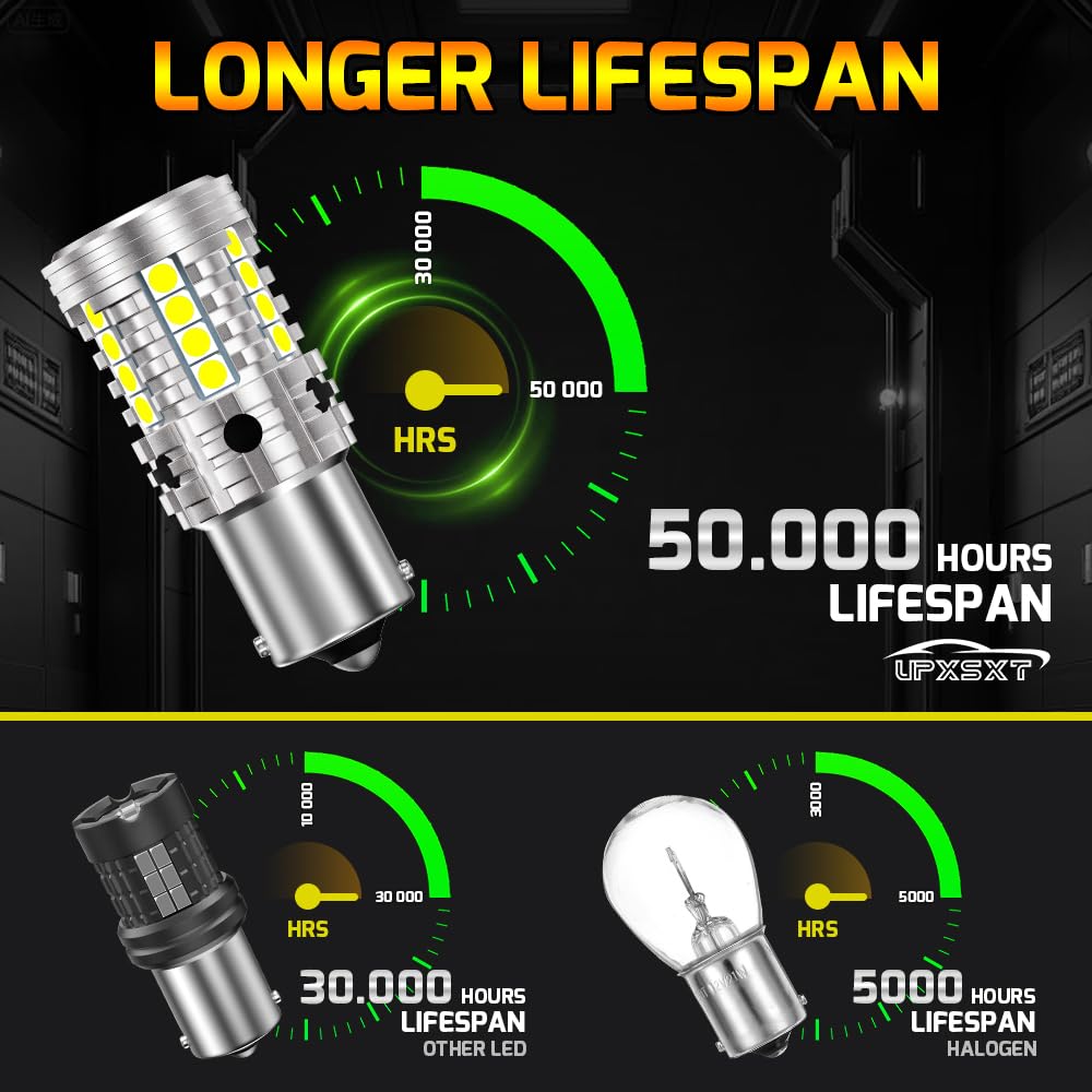 2Pcs lampadine LED 1156 bianche per luci di retromarcia, 7507 P21W BA15S Lampadina Canbus senza errore Anti Hyper Flash Lampadina di ricambio per luci di retromarcia 12-24V 27SMD 28W 4000LM