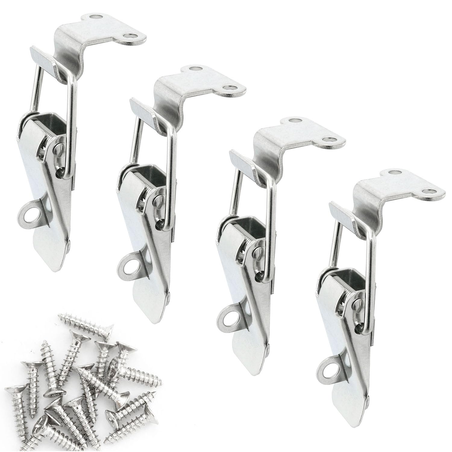 90 Degree Hook Lock Bolt, 4 Pcs Toggle Latch, Adjustable Qiuck Release Steel Hasp Catch - View #8