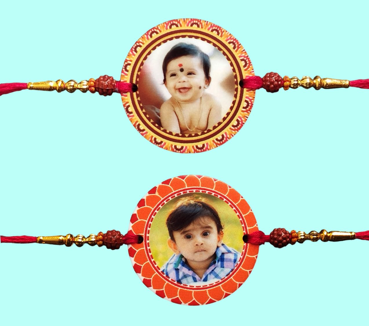 DEEP PRINT MART Mens Photo Rakhi Customized With Photo For Raksha Bandhan With Roli Chawal (Set Of 2 Rakhi) (B0D9L9PL7K) Amazon Price History, Amazon Price Tracker
