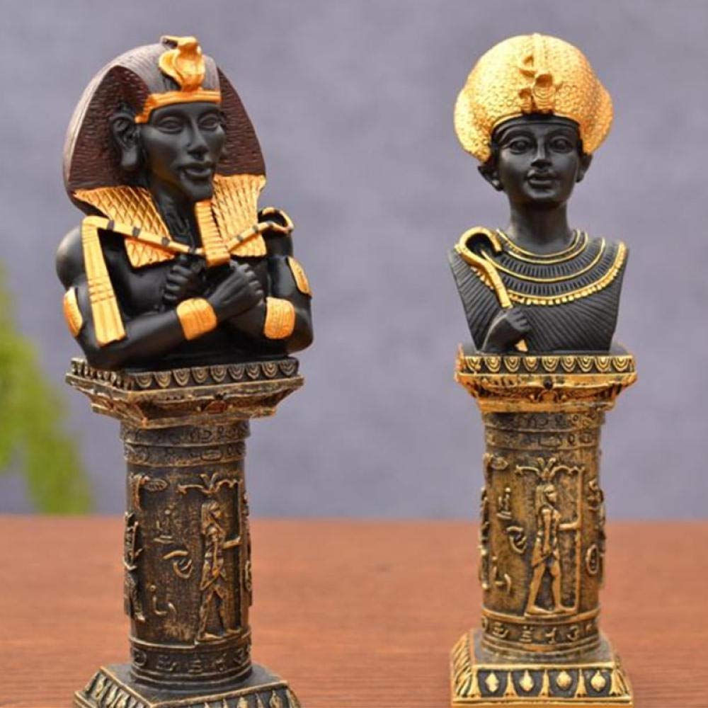 Amazon.co.jp: 彫像 彫像 古代エジプト ファラオ 王子 頭 肖像画 樹脂