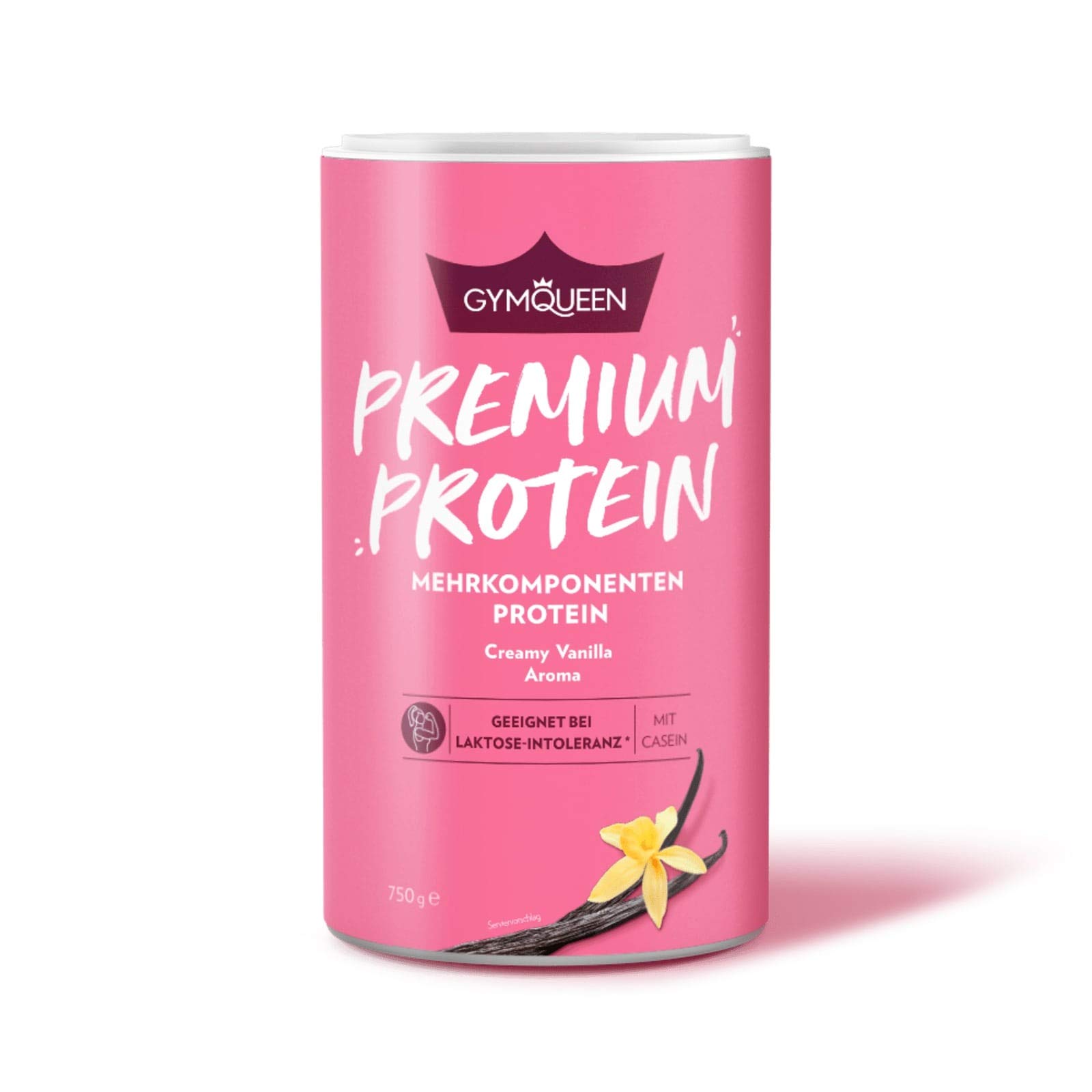 GYMQUEEN Premium Protein Powder 750 g | Multi-Component Protein Powder with Whey Protein Concentrate, Isolate and Casein for Muscle Building | Creamy Protein Shake with Lactase | Vanilla Flavour