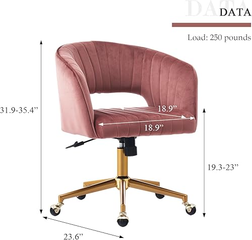 Miniatura 2 de Eifizek Silla de escritorio de oficina de terciopelo, moderna silla de escritorio ajustable para el hogar con ruedas, silla giratoria para