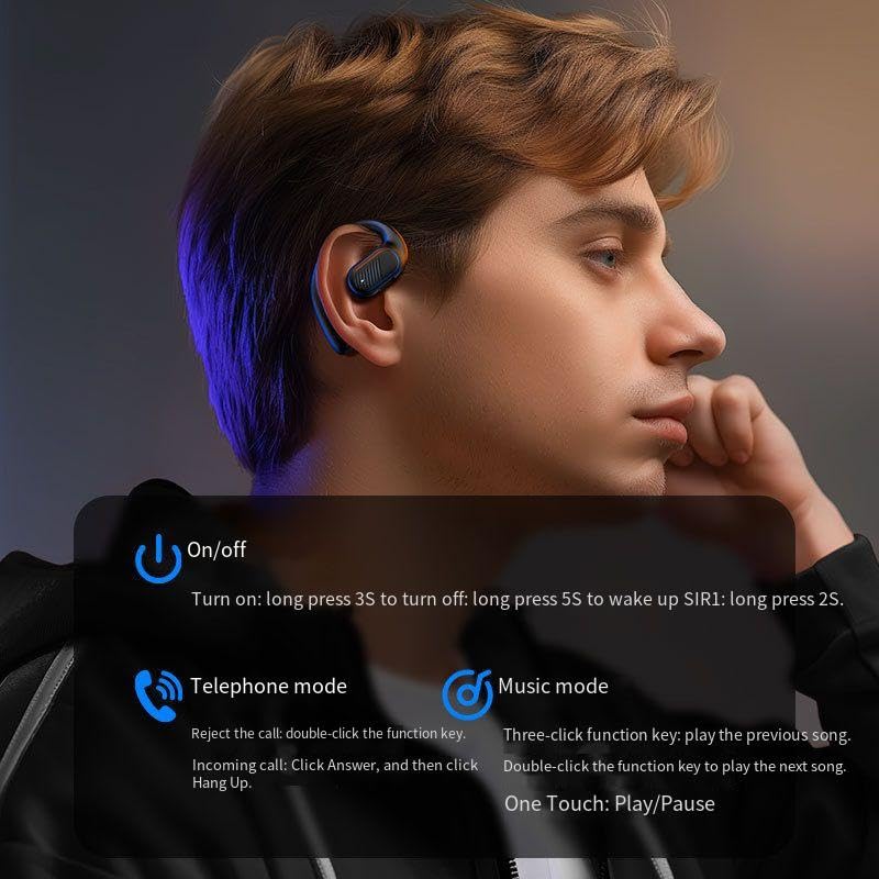 Auricular inalámbrico Bluetooth 5.4 con micrófono negro miniatura 7