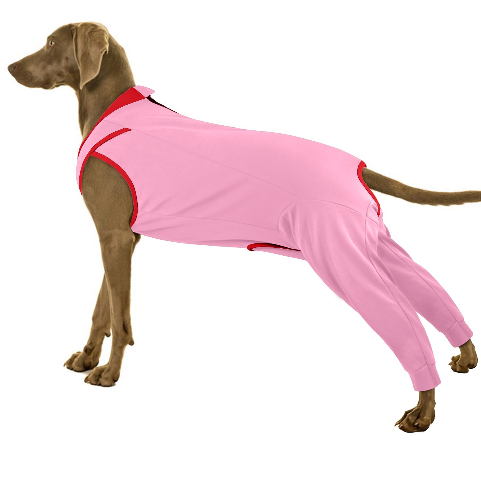 PUMYPOREITY Dog Bodysuit, Breathable Post Surgery Body Suit Dog Leg Wound Cover Recovery Sleeve Back Leg Help to Stop Wound Licking(Pink, 3XL)