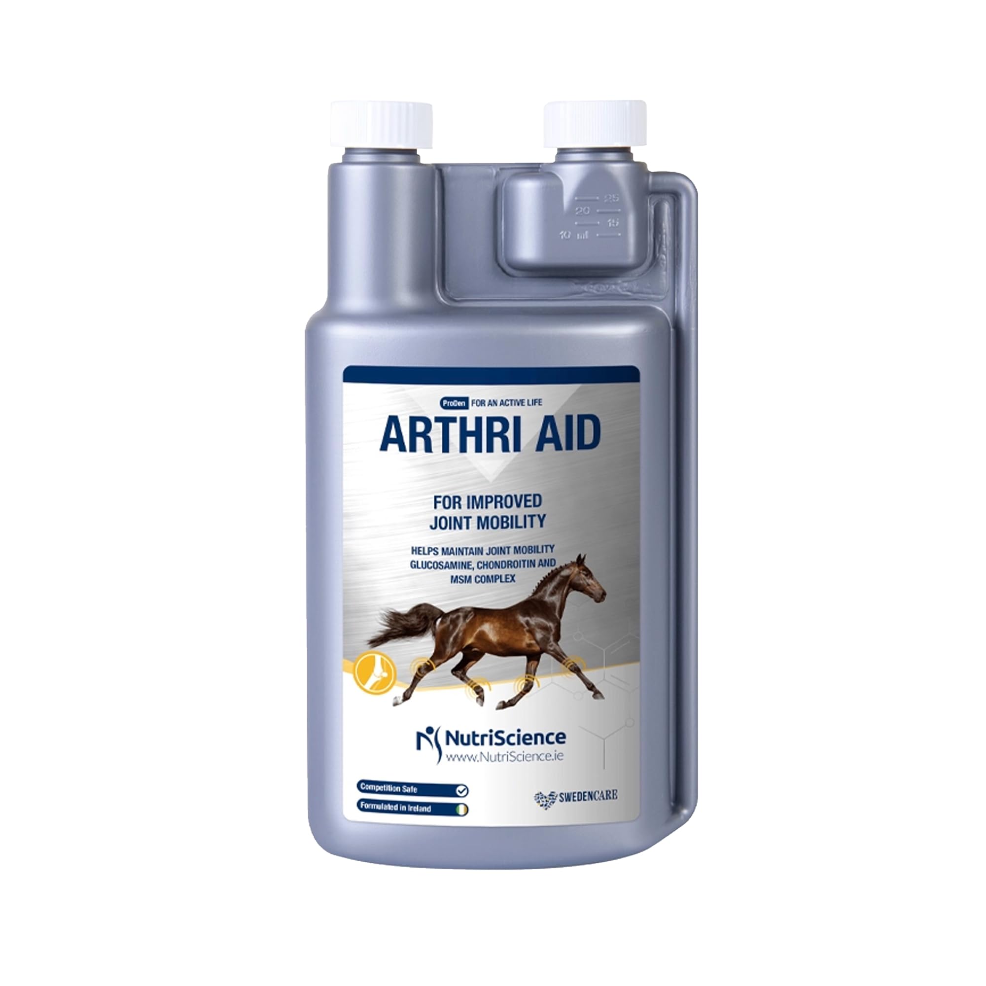 Nutriscience ArthriAid Joint Supplements for Horses Glucosamine, Chondroitin, MSM & HA Supplement Aids joint Lubrication - Improves Joint Health & Mobility (1 Litre - Liquid)
