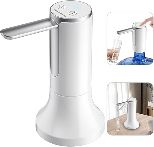 Dispensador de agua para botella de 5 galones, dispensador de jarra de agua con base, bomba de botella de agua eléctrica de carga USB, bomba