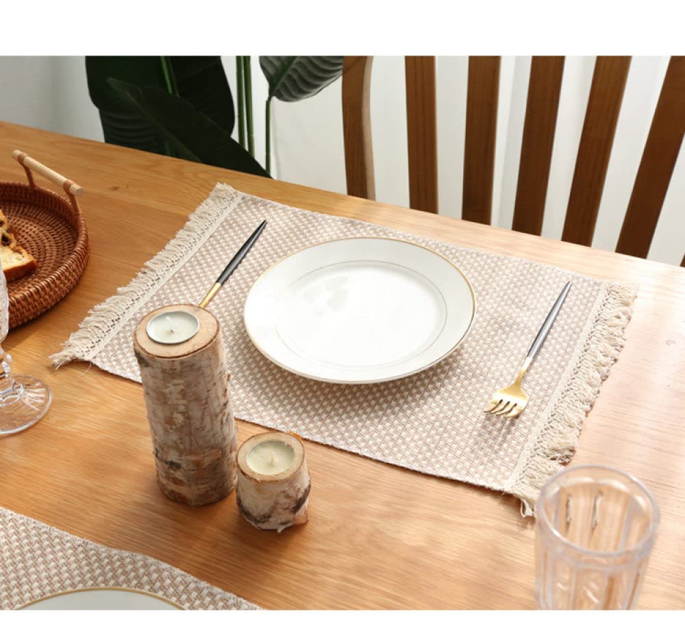 Salvamanteles Individuales,Manteles Individuales Para Mesa De Comedor, Manteles Individuales Con Borlas, Manteles Individuales De Lino De Algodón, Manteles Individuales De Jacquard De Rejilla Mini