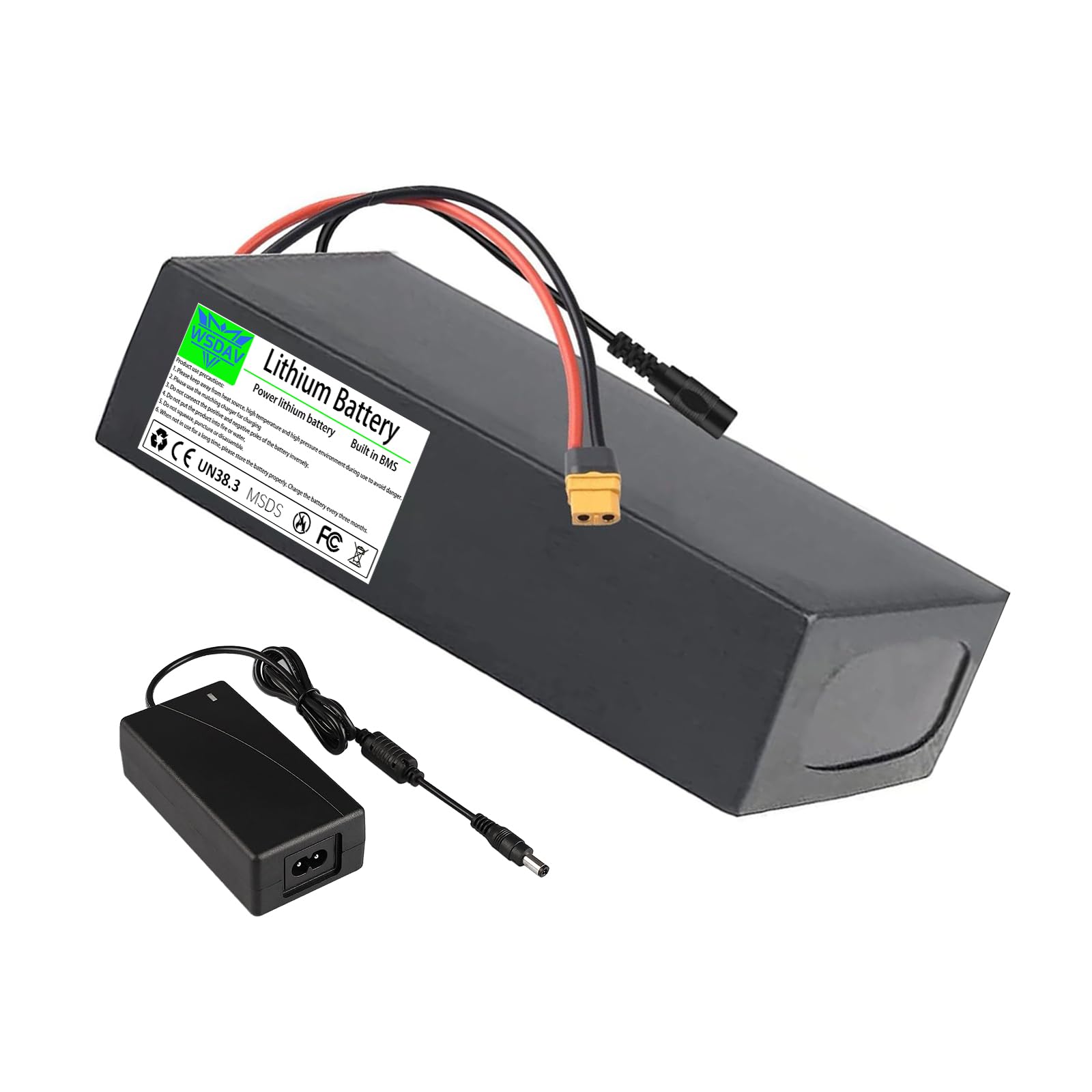 WSDAV 24V Lithium Battery Pack 25.2V 29.4V Ebike Battery 36V 48V 8AH 10AH 12AH 15AH 20AH Replacement Batteries wtih Charger,24V(25.2V) 20AH
