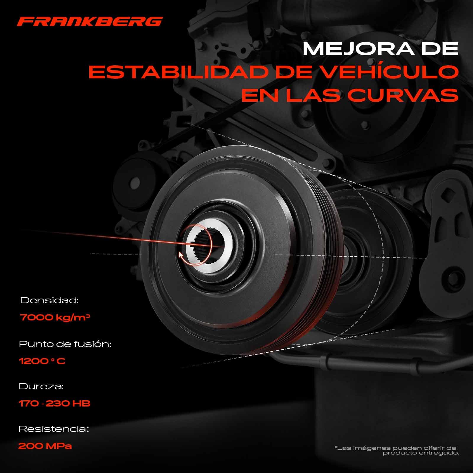 Frankberg Polea de cigüeñal compatible con 1 F20 116-120 2.0L 2010-2019 3er E90 316-320 2.0L 2007-2011 5er F10 518-520 2.0L 2009-2016 Reemplazo # 11238 512072