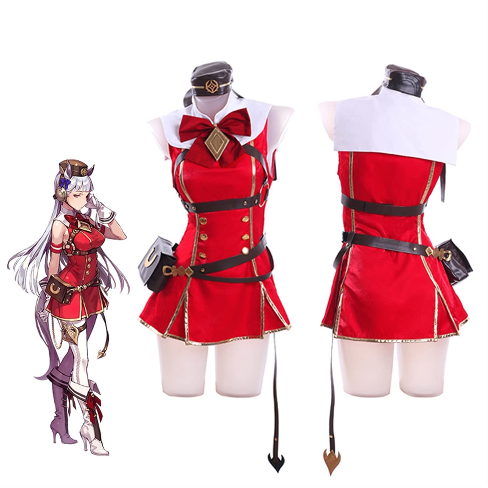 Uma Musume Cosplay Anime Pretty Derby Gold Ship Cosplay Costumes Halloween Cosplay Set (Color : Red, Size : L)