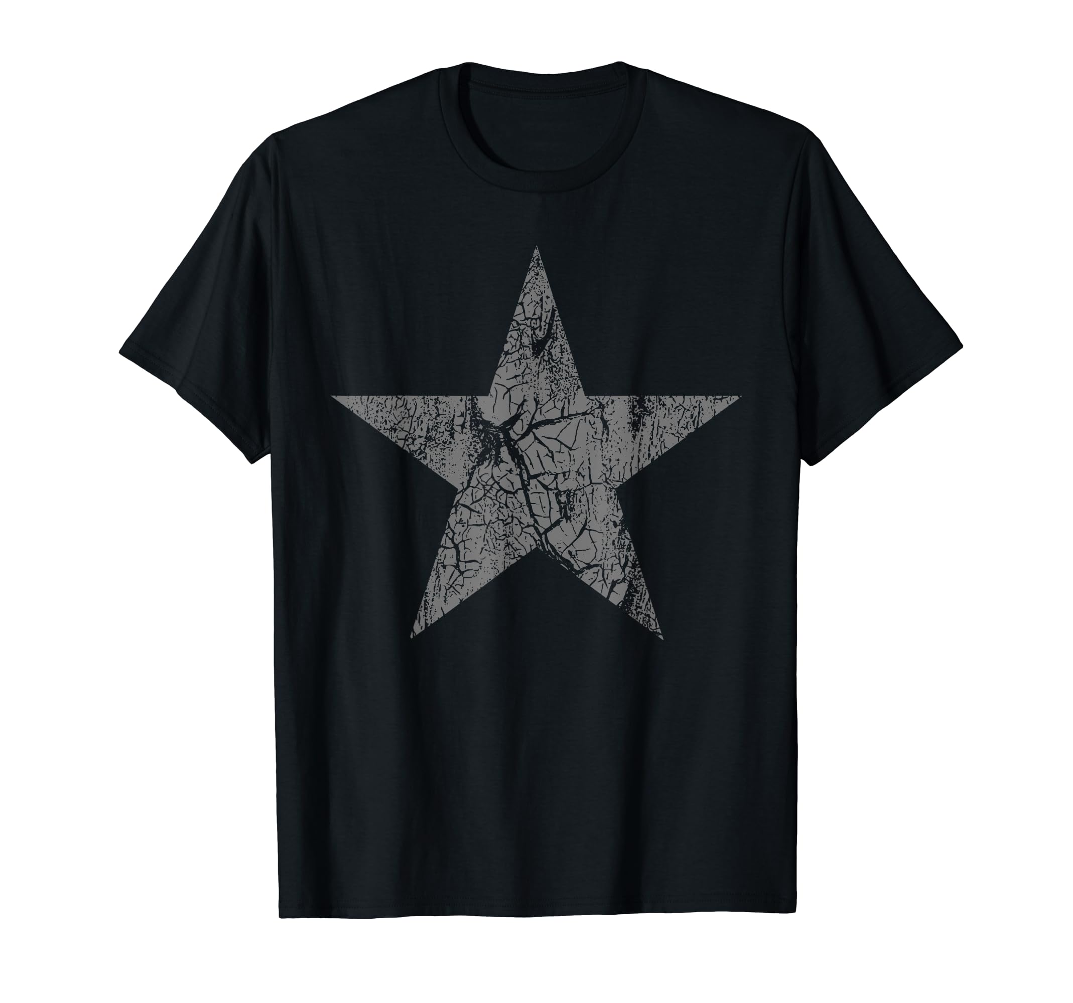 Distressed Grey Star DesignDistressed Gray Star Print Vintage Star Grunge T-ShirtOEKO-TEX STANDARD 100