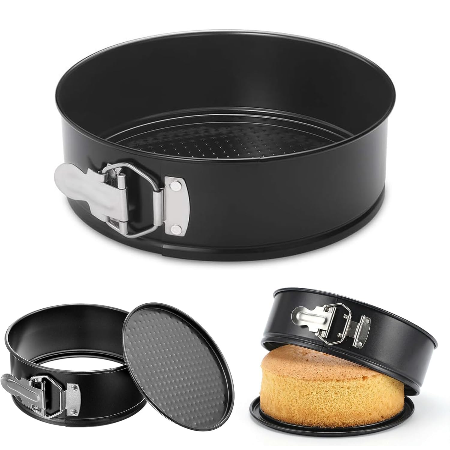 DDSHUN Cake Tin for Baking, Springform Baking Tin for Cheesecake, Non-Stick Deep Round Cake Pans, Loose Base Bakeware, Unique Design-Oven Safe, Home and Kitchen (16cm/6inch)