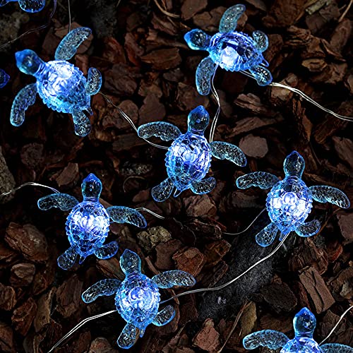 Jashika Blue Sea Turtle String Lights Christmas Nautical Wall Décor 10Ft 30 Leds With Remote Powered By Usb Plug-In For Summer Ocean Themed Wedding Baby Shower Birthday Party House Decoration #TOP2