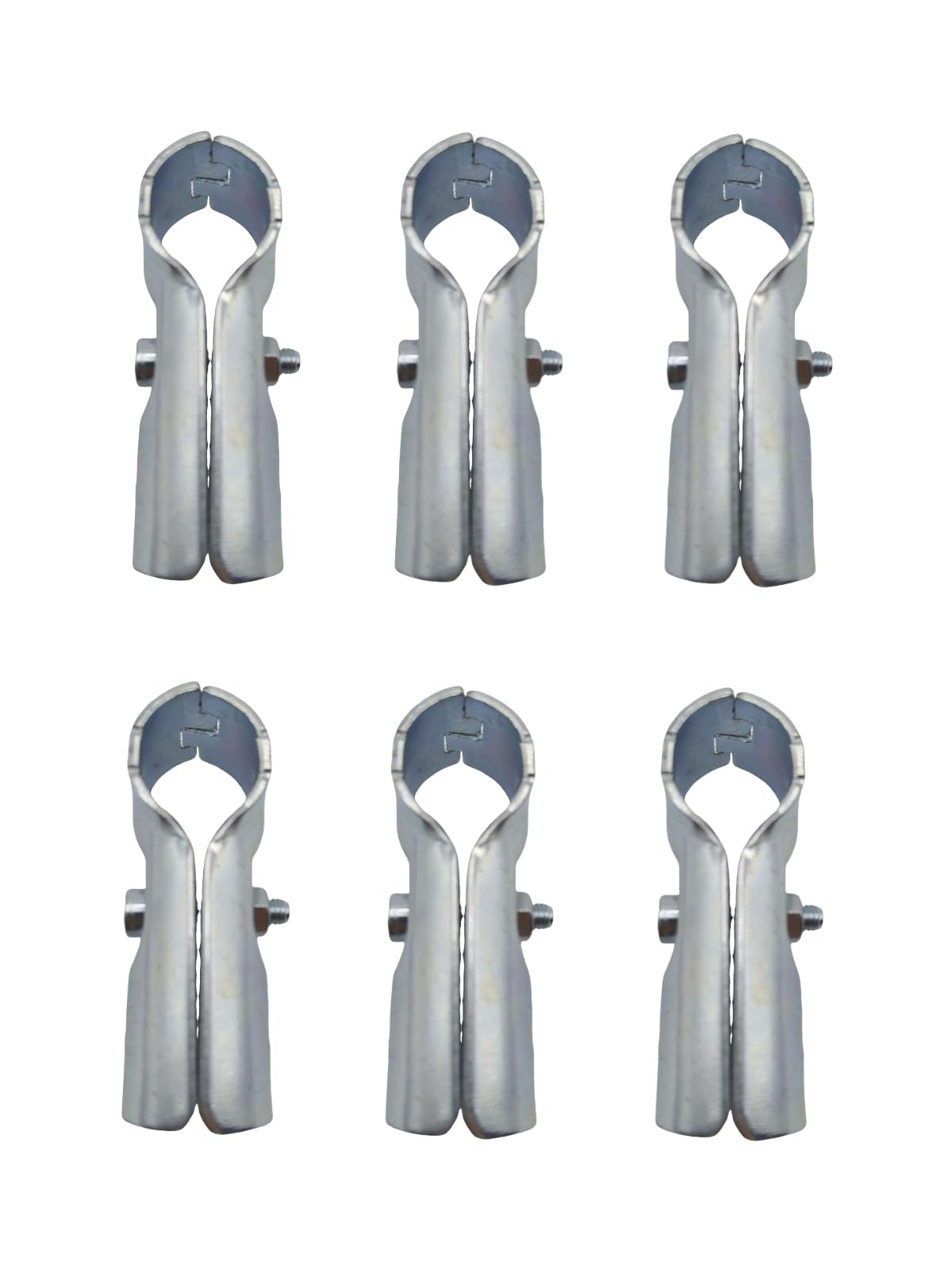 Photo 1 of 6 Pcs T  Connector Tee Clamp Fittings,Fit OD 3/4 inch (19.1mm) Carbon Steel End Rail Tee Clamps,Chain Link Fence,Bolts and Nuts Included,for DIY Shelf Garden Support