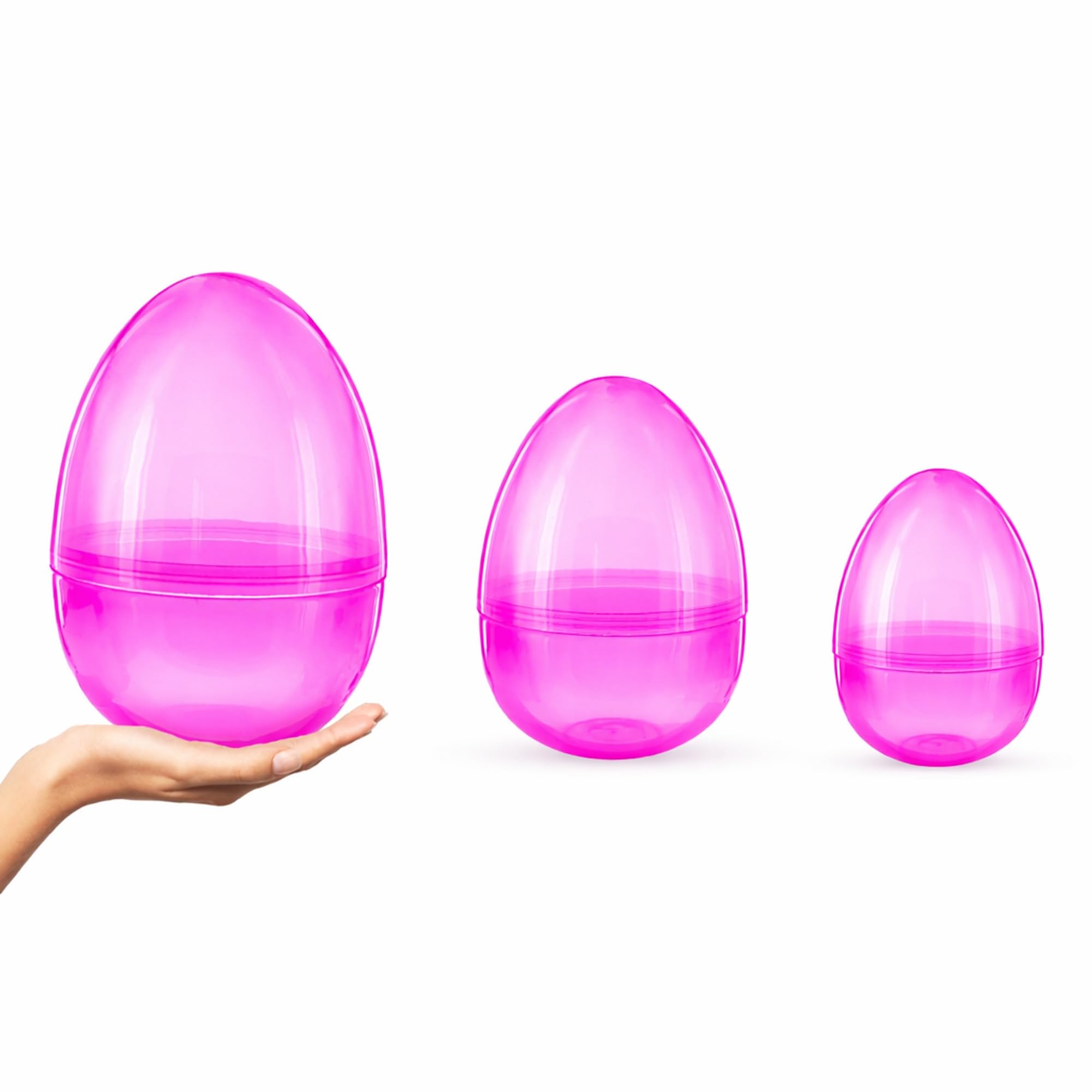 Set of 3 Giant Easter Eggs One Jumbo Size and Two Large Pink