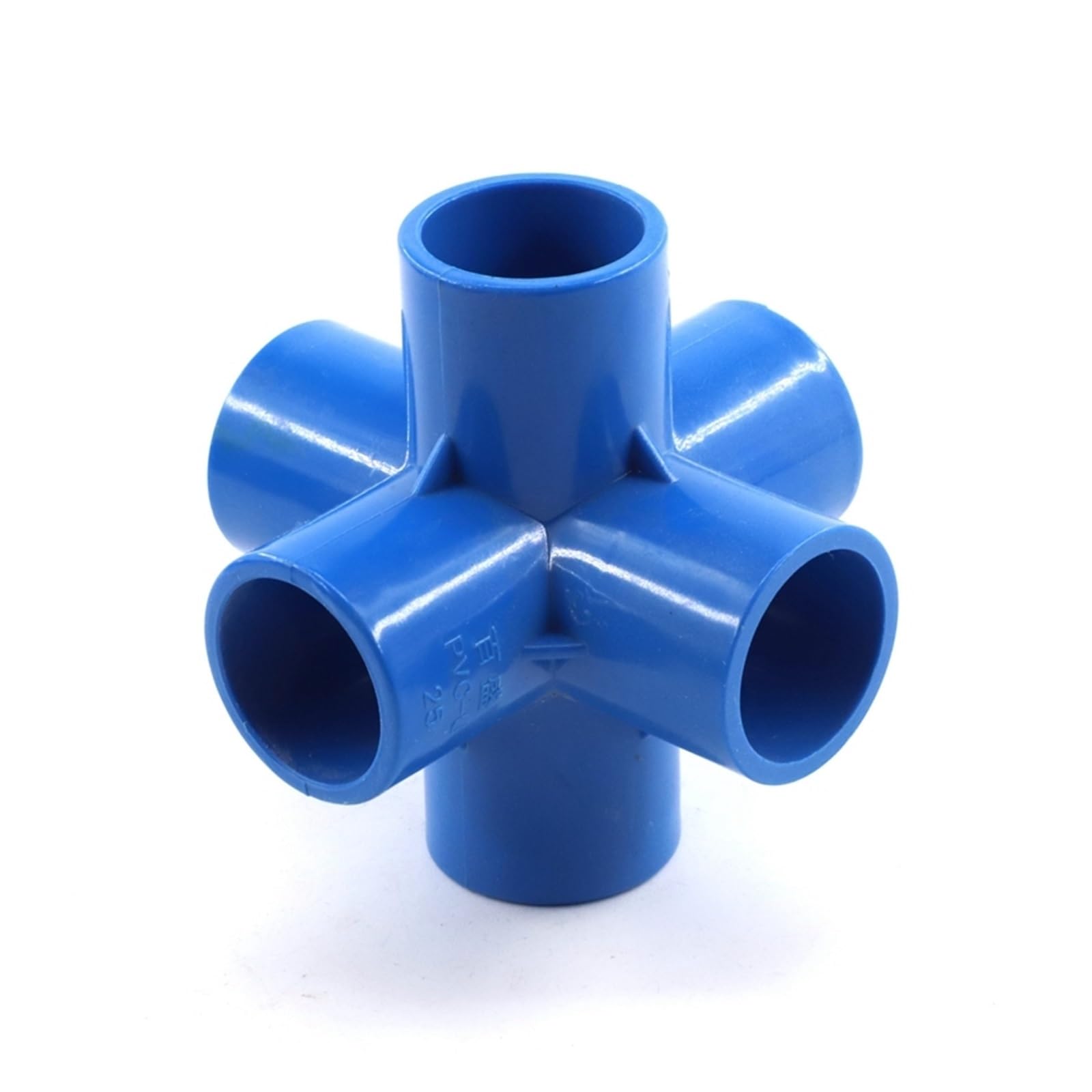 ID 20/25/32mm accesorios de tubería PVC azul codo recto conector cruzado en T adaptador agua 3 4 5 6 juntas vías Adecuado para grifos(6 Way,25mm,5Pc)