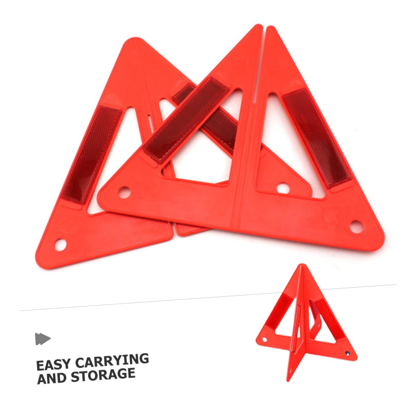 Triángulo de Advertencia Plegable Naranja Pvc 3 Piezas para Coche